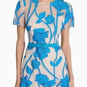 Elegant Rosie Grand Fleur Belted Embroidered Minidress